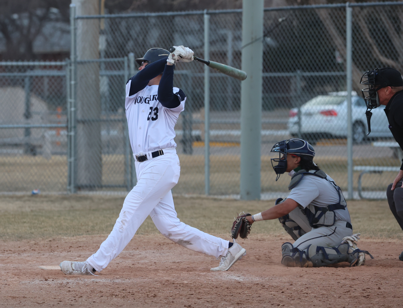 Baseball falls twice