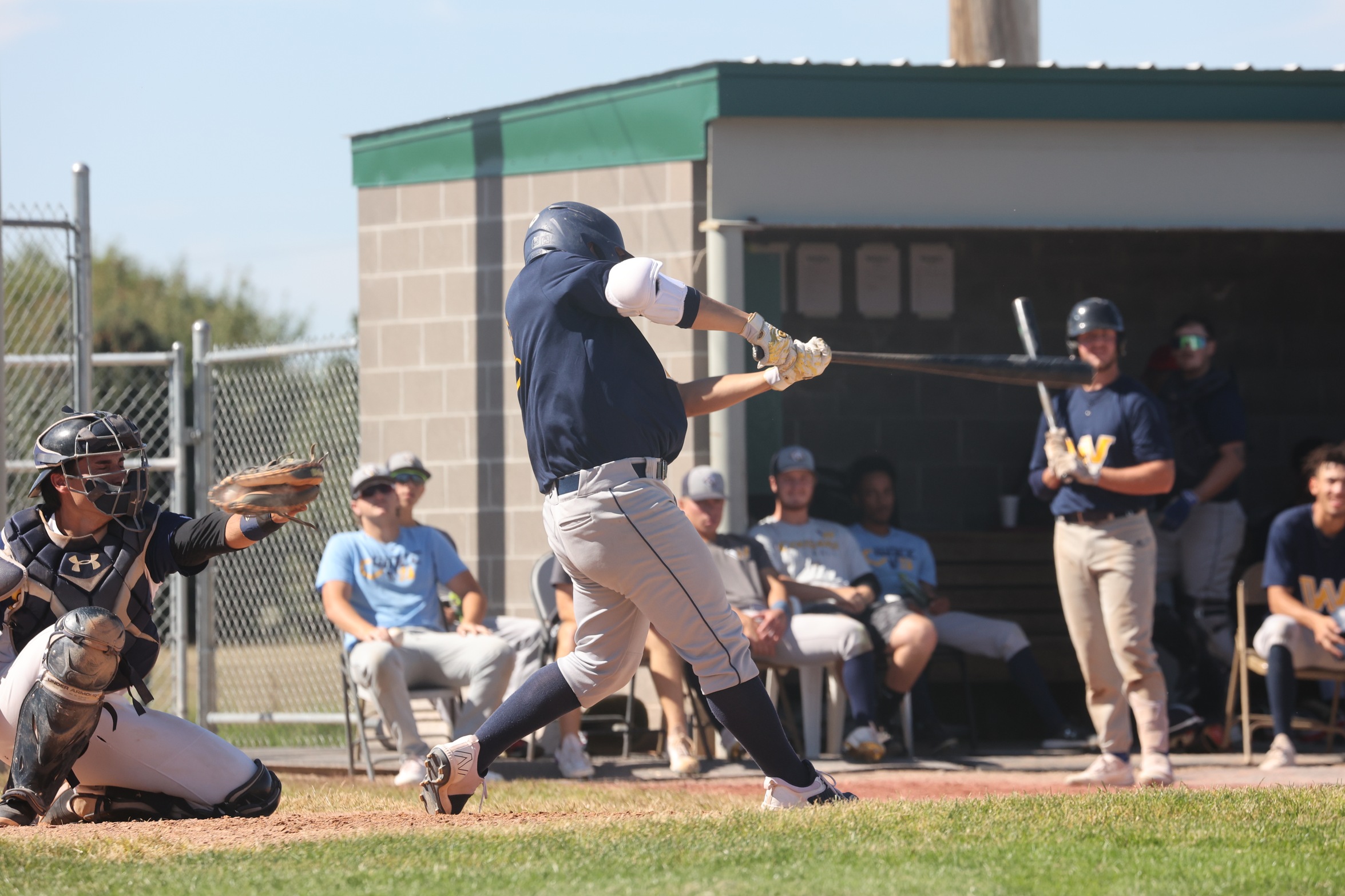 Fall baseball action.