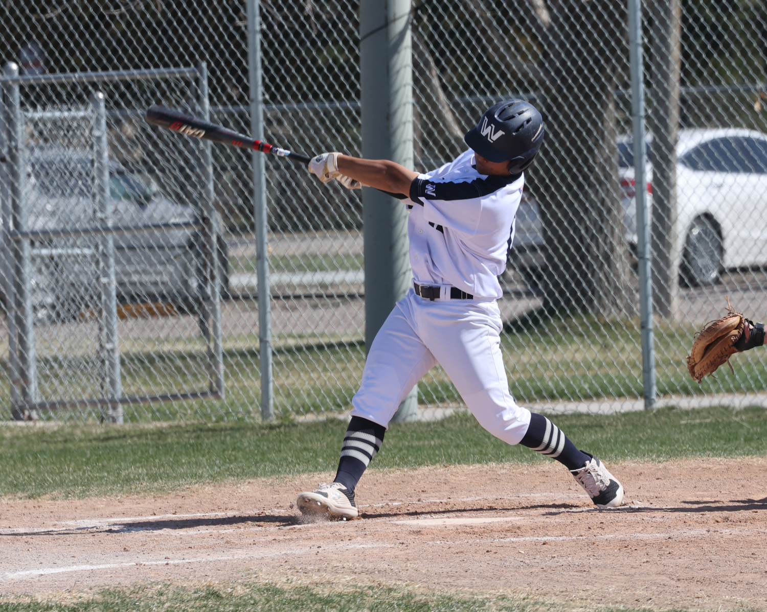 Shintaro Inoue hits a home run against NJC earlier this spring.