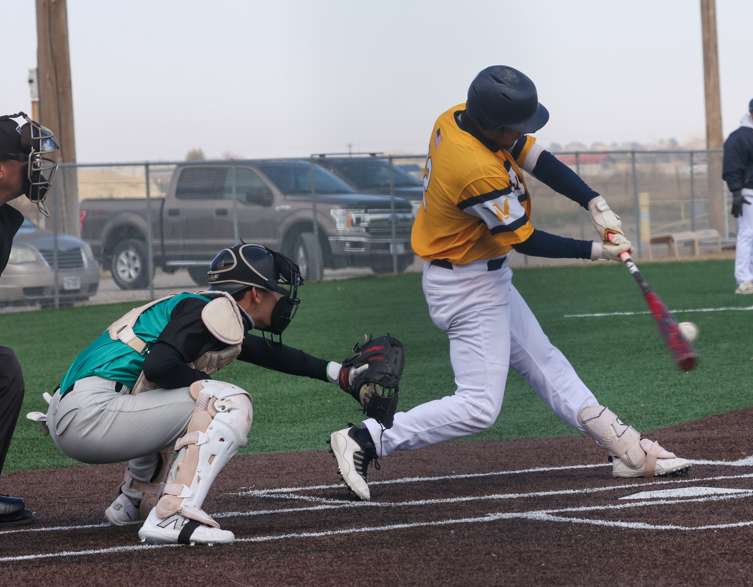Bryce Peterson hits against Luna earlier this season.