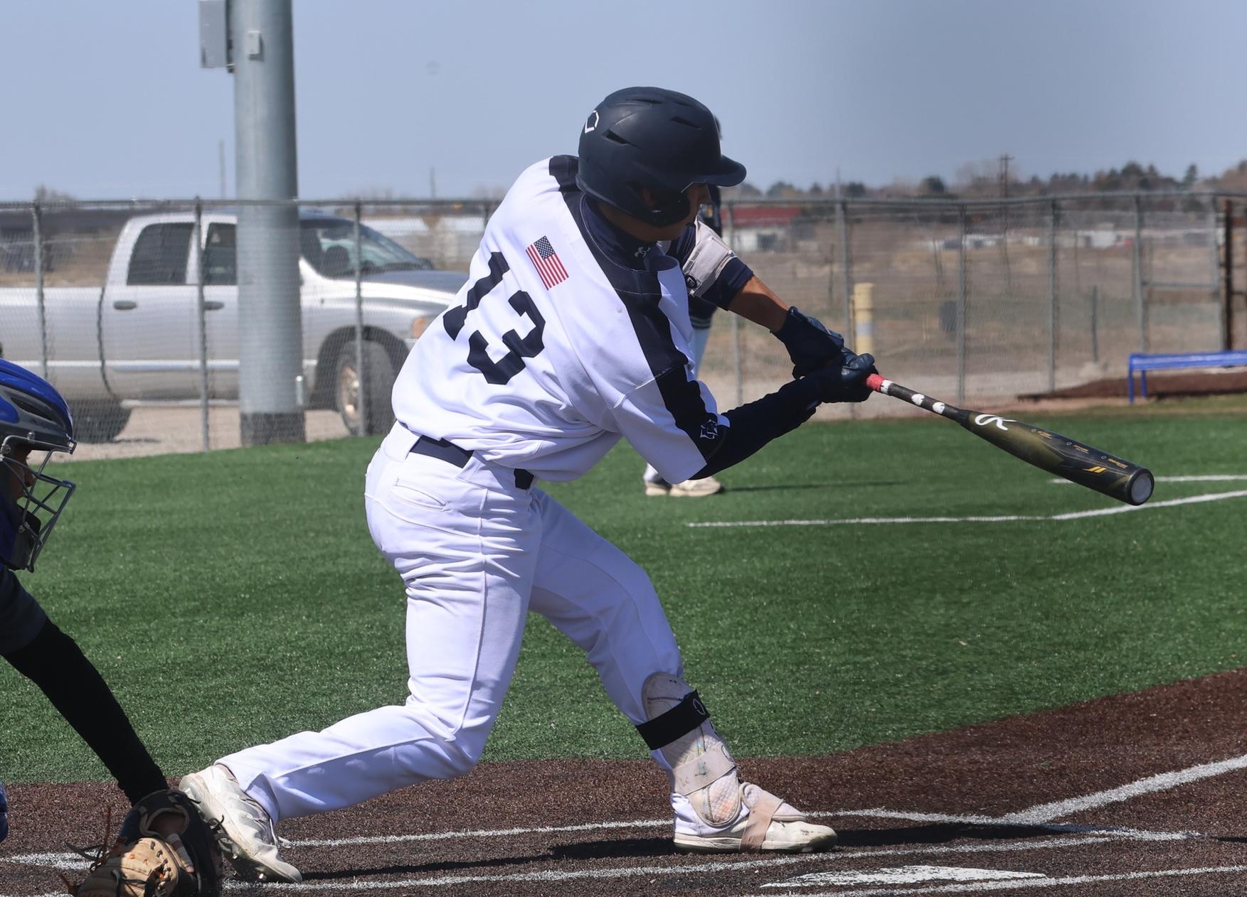 Catcher Gladysh makes contact in a game with Lamar earlier this season.