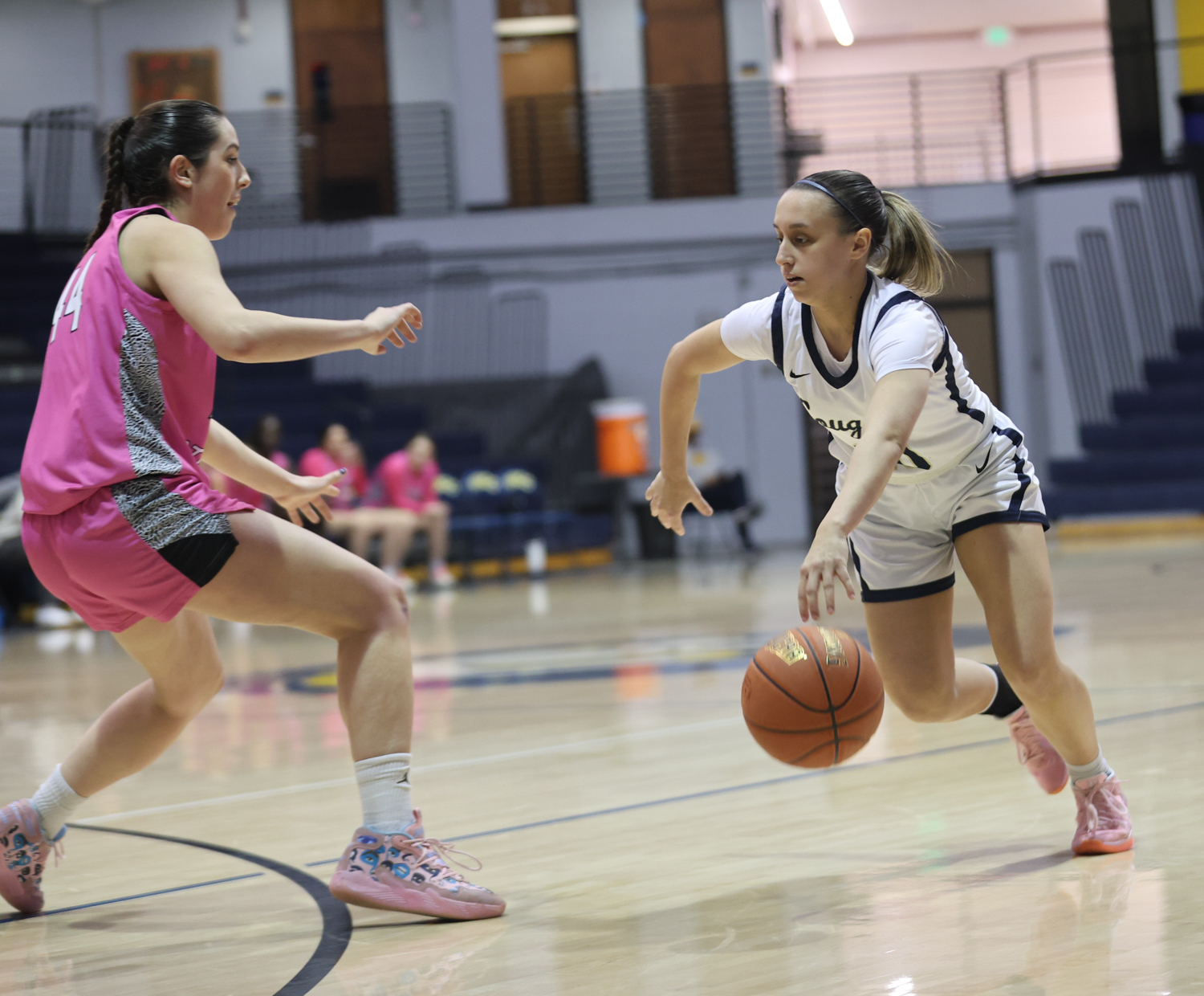 Helena Kuck drives to the bucket against Trinidad on Saturday.