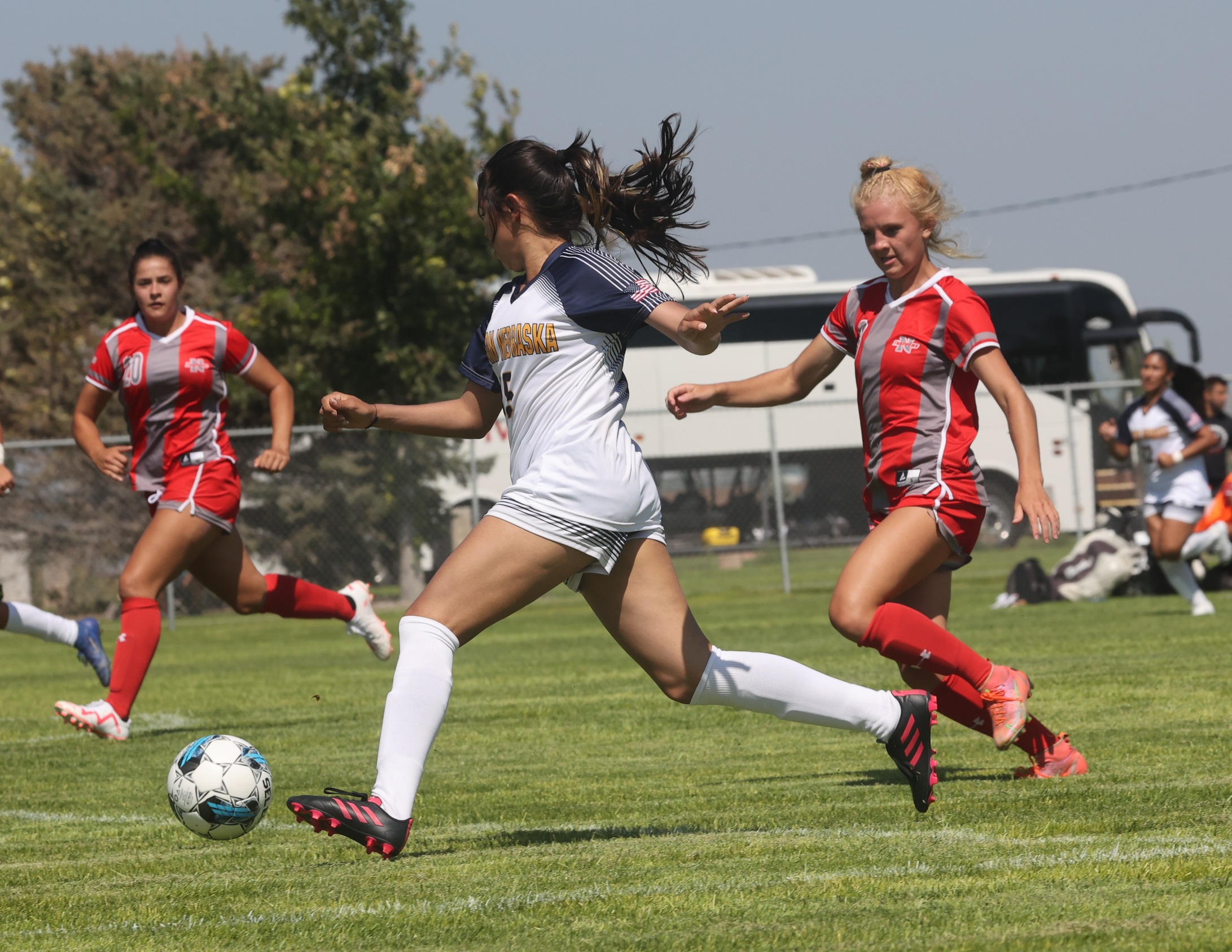 WNCC player heads upfield against Northwest.