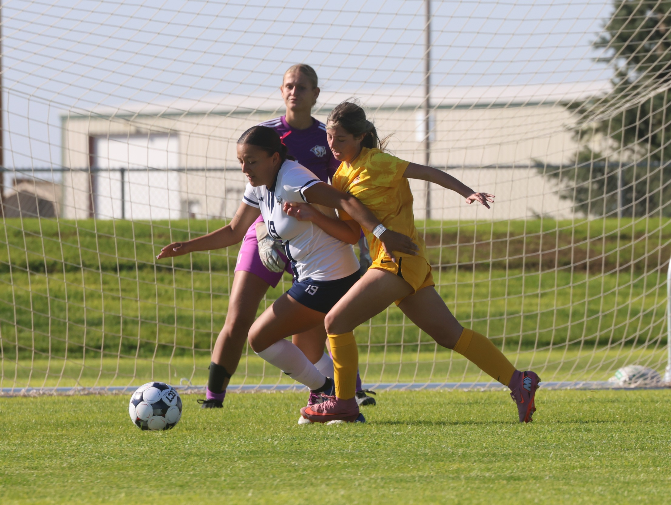 Mariah Russel fights for a ball on defense against LCCC on Saturday.