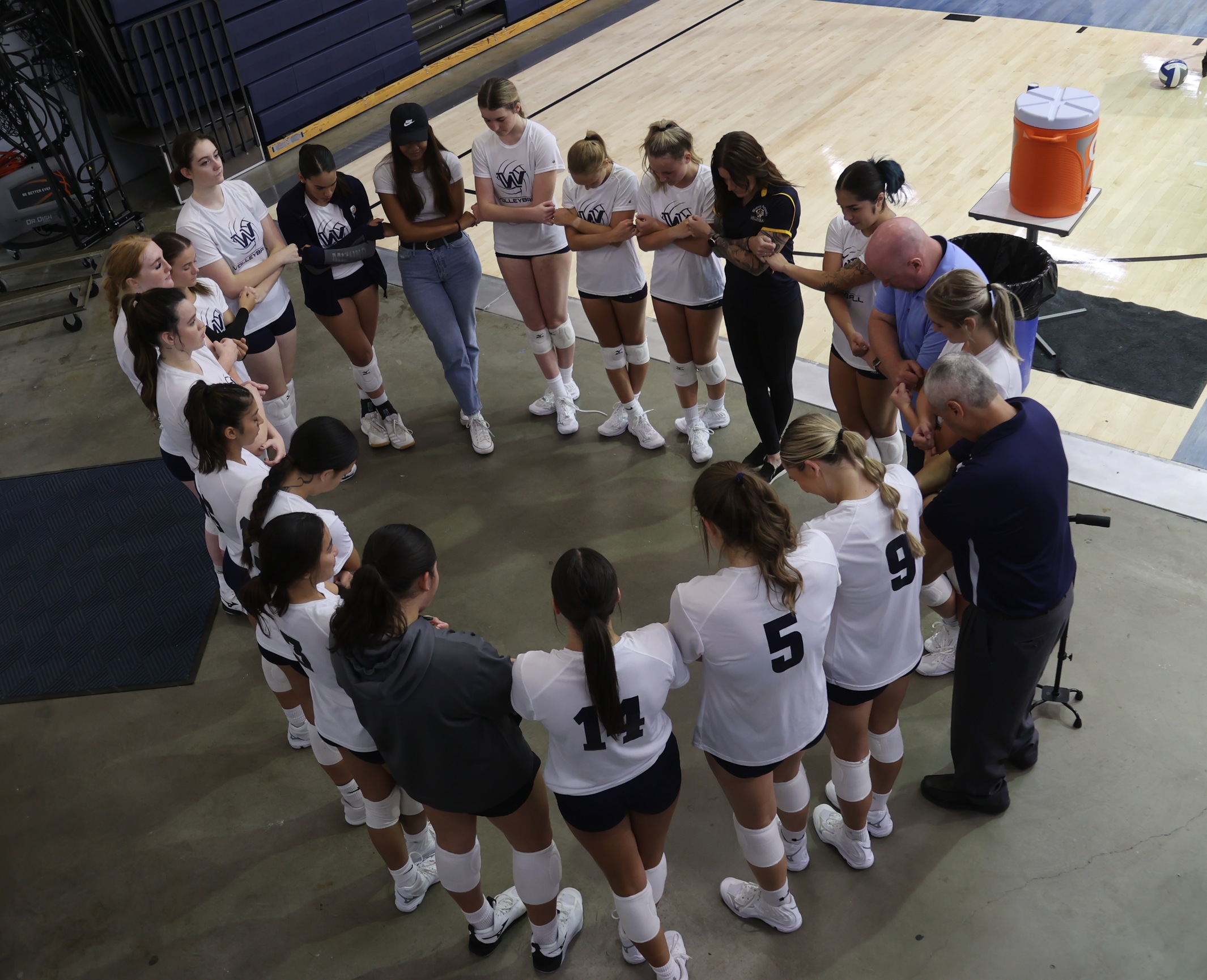 Cougar huddle before a game.